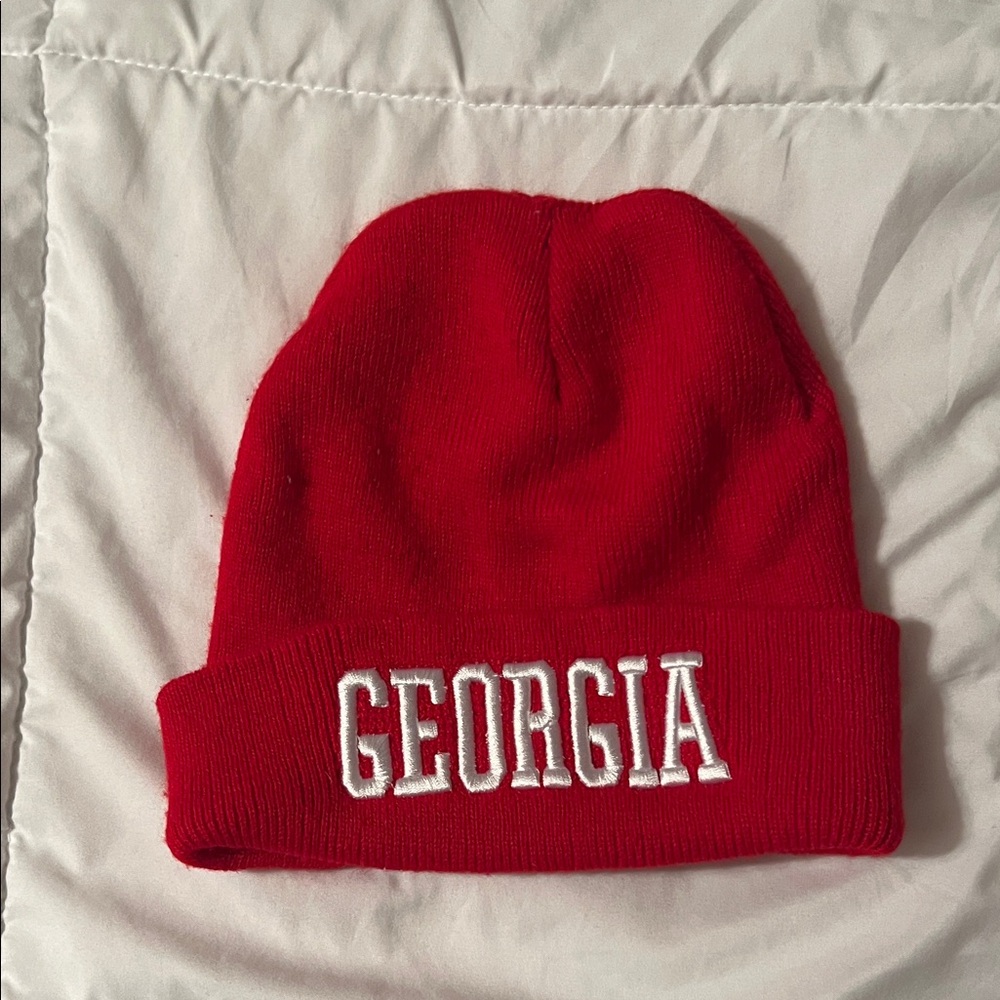 Georgia Red Knit Beanie